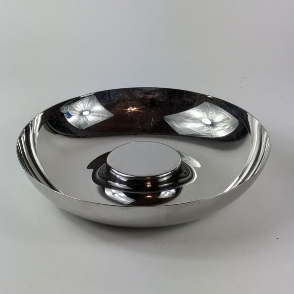 Alessi Khodi Feiz Serving Dish Italian 8 7/8" Stainless Steel Dip Green Bowl - Picture 6 of 11